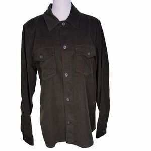 Reiss Olive Green Corduroy Shirt Size M